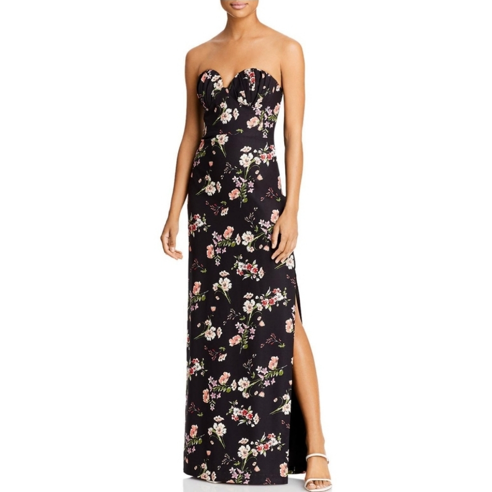 🔥Aidan Mattox Sleeveless Floral Formal Gown